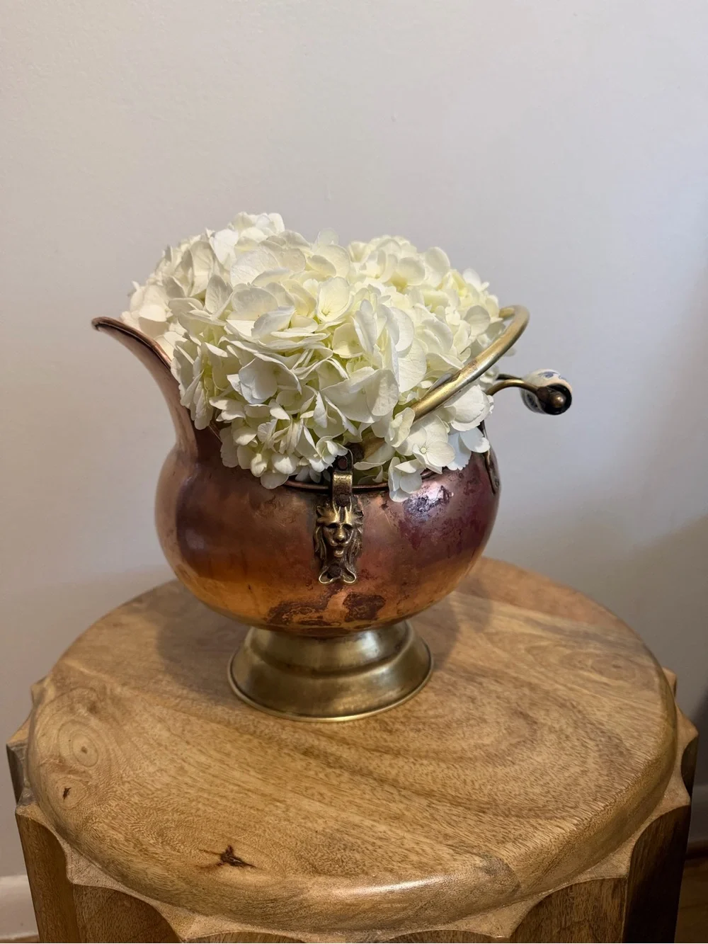 Antique Brass and Copper Scuttle Bucket